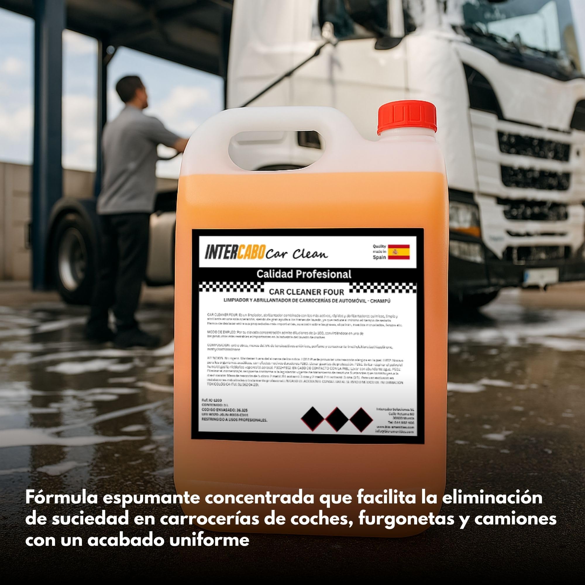 Shampoo schiumogeno per auto e camion – pulizia esterna con effetto lucido e protezione – formula professionale concentrata – caraffa da 5 litri – lavaggio veicoli, detailing, flotte