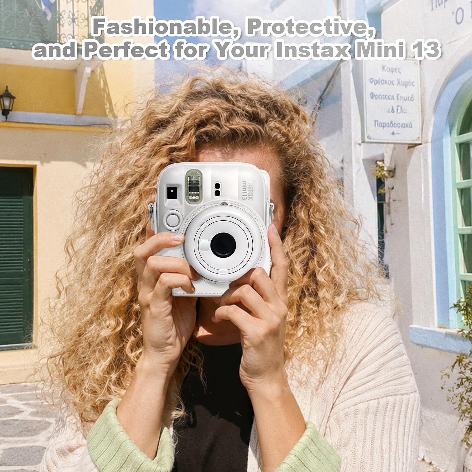 CAIYOULE Camera Case for Fujifilm Instax Mini 13 Instant Camera, White image 5