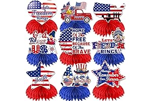 9Pcs Memorial Day Decorations Honeycomb Centerpieces