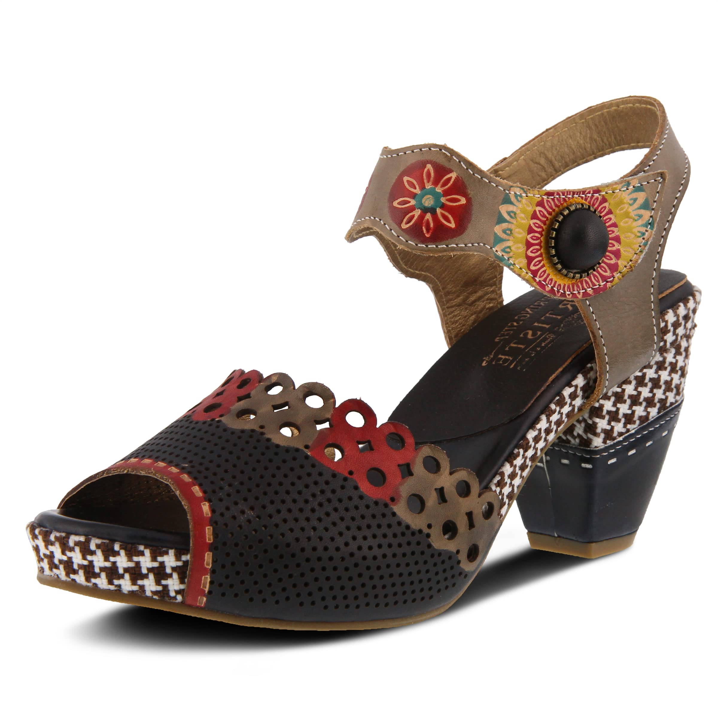 by Spring Step Women's Jive Sandals, Black/Multi- 35 M EU / 5 B(M) US