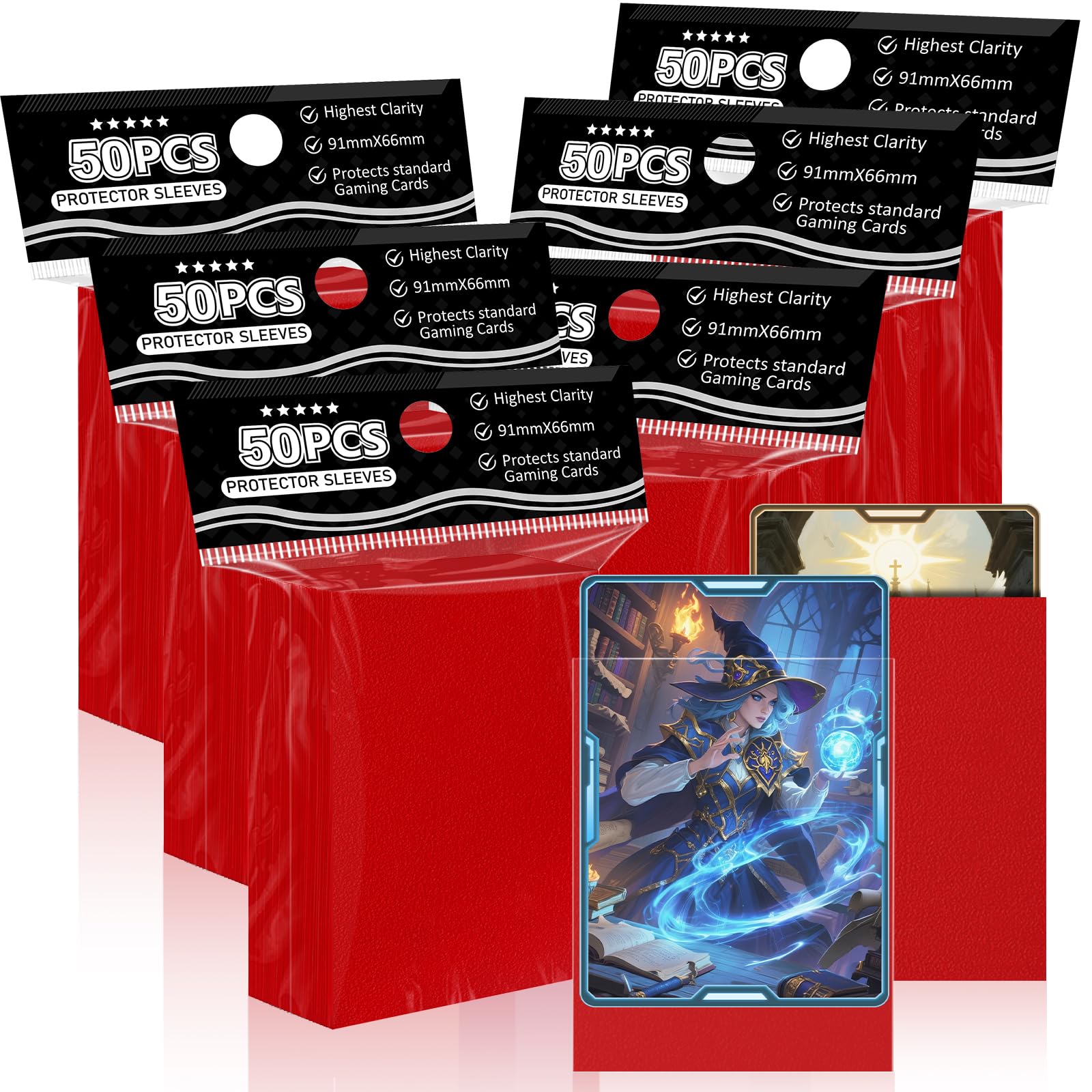 Trading Card Sleeves Perfect Fit TCG Matte Sleeves, Soft Sports Card Protector for Photocard Easy to Shuffle and Stack While Playing Card Game,