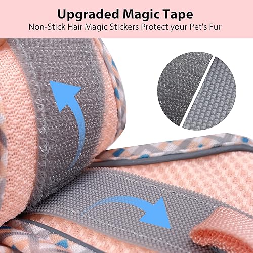 Miniatura 8 de AIITLE Arnés de chaleco sin tirones para perro, de malla transpirable para todo tipo de clima, rayas reflectantes, ajustable a prueba de escapes,