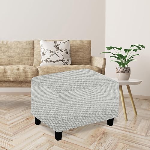 Miniatura 8 de Funda otomana de sofá resistente al desgaste, fundas otomanas rectangulares elásticas, funda para taburete de pies, fundas de taburete extraíbles