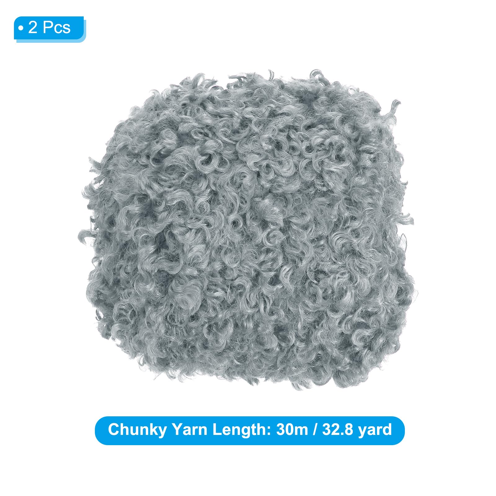 PATIKIL Fluffy Yarn - 4 Skeins Faux Fur Yarn (33 Yards Each), White, For Crochet Blankets, Hats, & Plushies