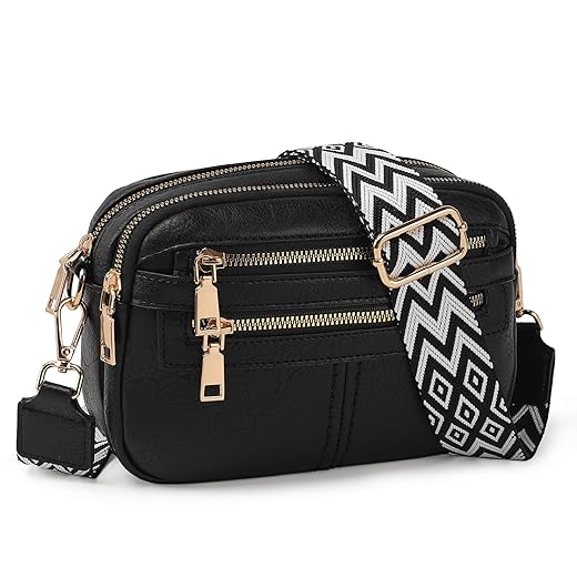 TANTOMI Crossbody Bags for Women, 6-Pockets Purses for Women, Vegan Leather Handbags Shoulder Bag for Travel Shopping