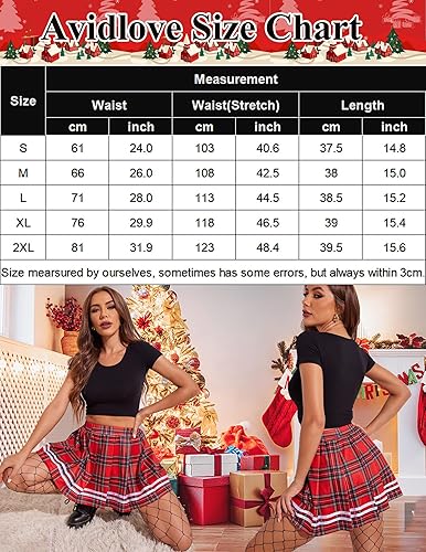 Miniatura 6 de Avidlove Falda plisada para mujer, uniforme escolar, minifalda plisada para animar