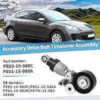 Vista 2 de X AUTOHAUX Conjunto automático de polea tensor de correa PE03-15-980C para Mazda 3 6 CX-3 CX-30 CX-5 CX-9 MX-5 Miata Tensor de transmisión de correa