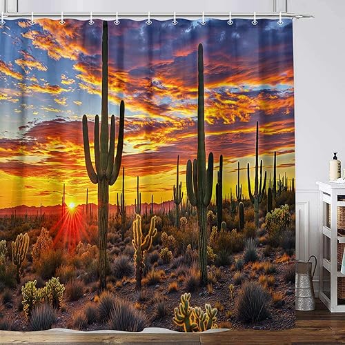 Miniatura 2 de JAWO Funny Bear Shower Curtain, Farmhouse Rustic Wildlife Sunflower Shower Curtain Set, Western Animal Cute Fabric Bathroom Accessories, with Hooks