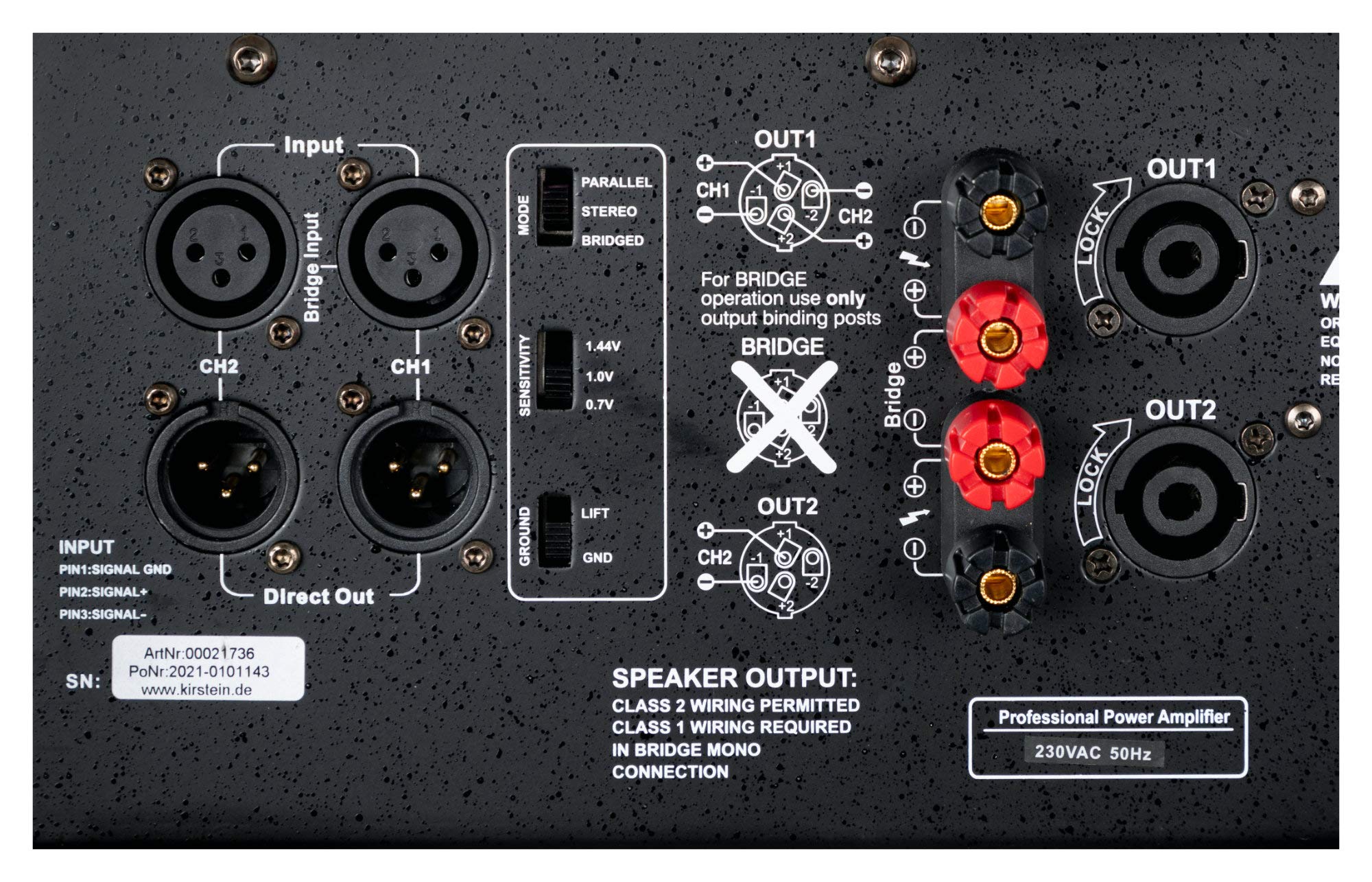 Pronomic XA-1400 Finale - Amplificatore Stereo 2x3000W@2O, ventola automatica, 2 ingressi XLR, 2 uscite XLR parallele, circuiti di protezione, circuito tipo H.
