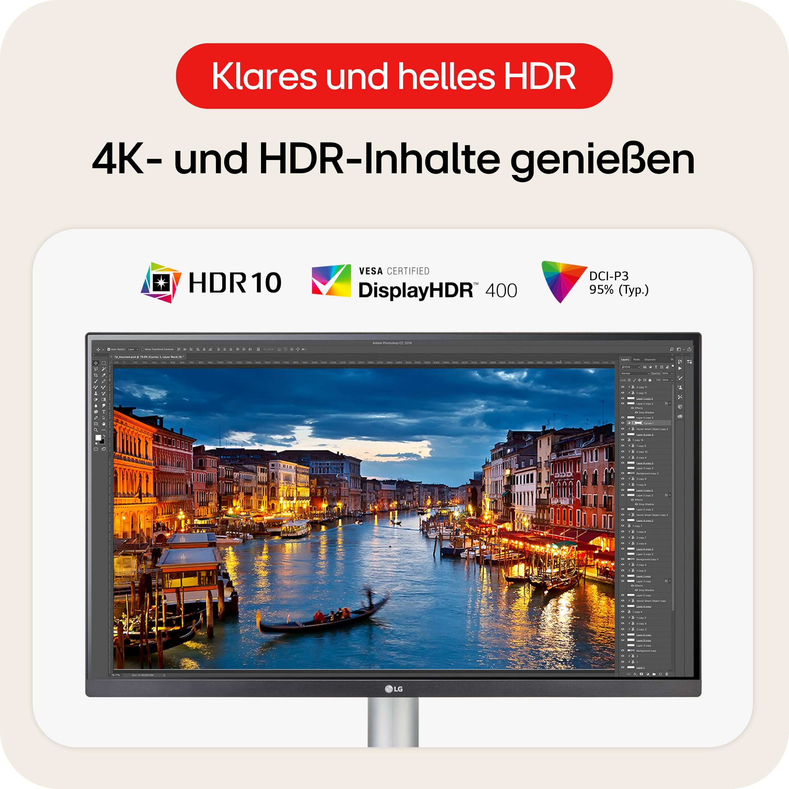 LG 27UP850K-W.AEU 27 Zoll 4K UHD IPS Monitor DisplayHDR 400 USB-C 90W Weiß Schwarz