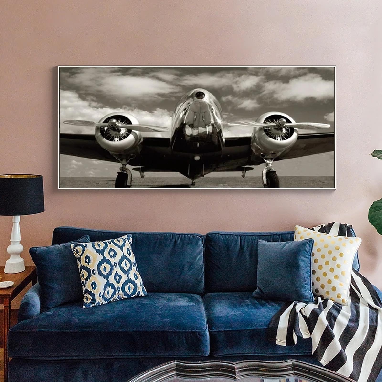 MAIMANG Aircraft Flight Taking Off Wall Art Canvas Painting Scandinavian Wall Pictures For Living Room Home Decor 80x160cm Frameless