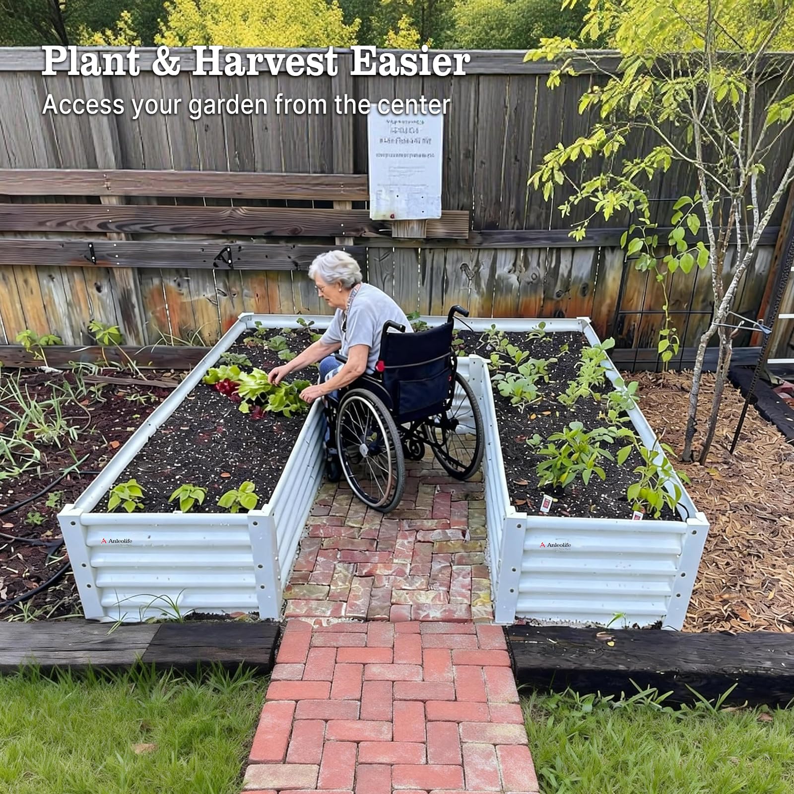 Amazon.com: Anleolife 6-Bed 74x74x18in U-Shaped Raised Garden Beds