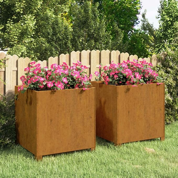 JUNZAI Pflanzkübel mit Beinen 2 STK Pflanzkasten, Blumenkasten