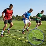Tebery 20 Ladder de formation sur l'agilité des pieds, 12 Rungs réglables Équipement d'échelle de soccer 10 Cônes 4 Stakes 1 Sac de transport, équipement d'entraînement de vitesse de fitness pour le football, les sports de basketball