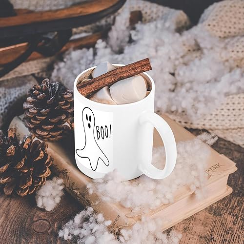 Miniatura 6 de 3dRose Halloween Boo - Taza de cerámica, 15 onzas, multicolor