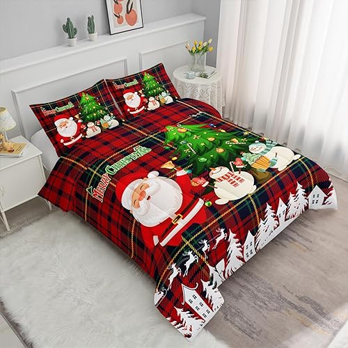 Miniatura 2 de Axolotl Juego de edredón de Navidad tamaño individual, juego de ropa de cama de pino de Navidad, juego de edredón de gnomos de Navidad, juego de