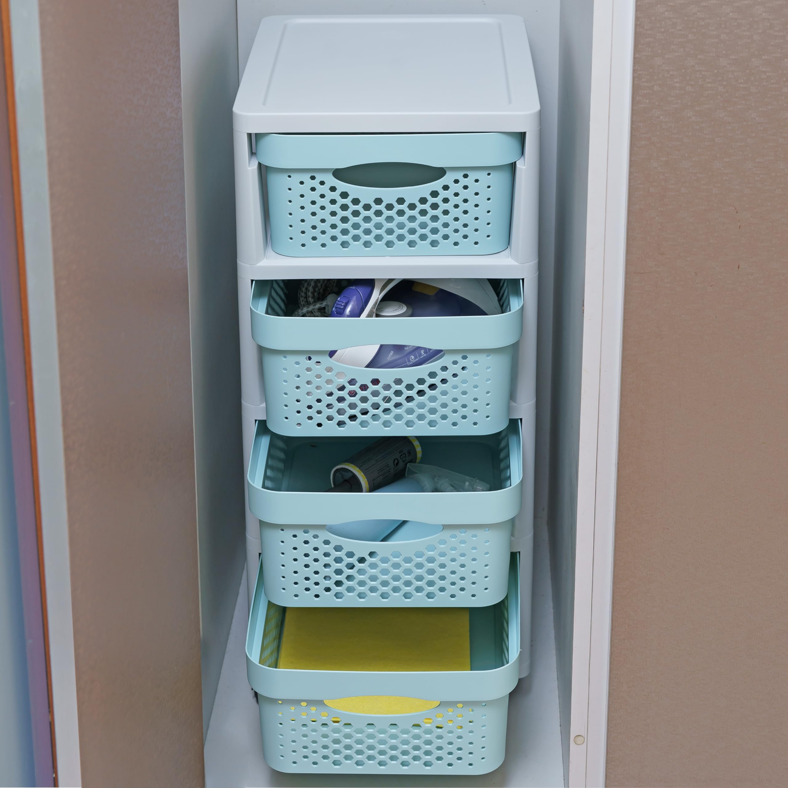 Bastelwagen für Kinder Schubladenbox mit Rollen Rollwagen Schubladen Schreibtisch Rollcontainer Plastik Toys Storage Schubladenschrank - Made in E.U.