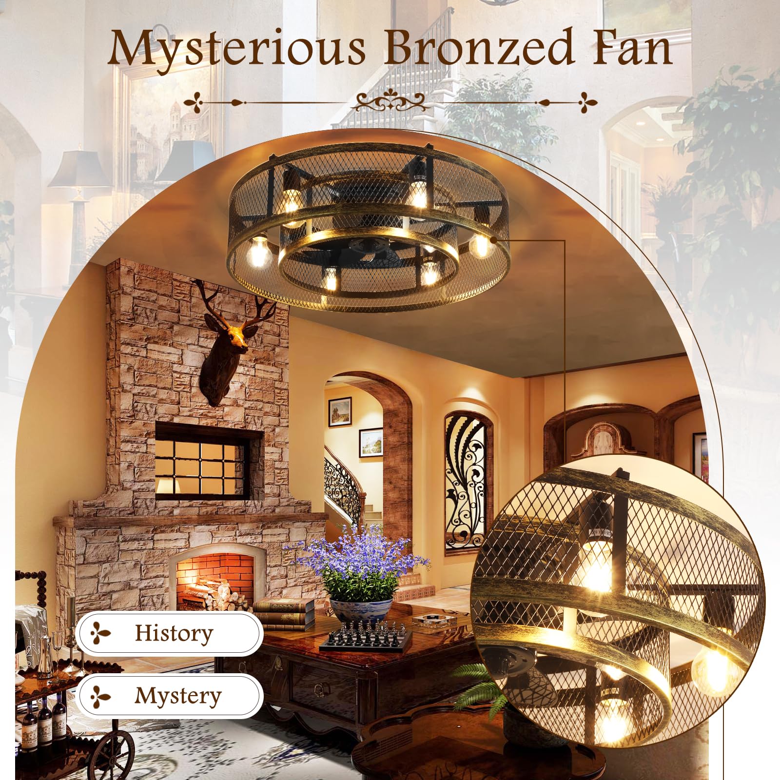 Copper Flush Mount Ceiling Fans Jaxon 22" Flush Mount Ceiling Fan