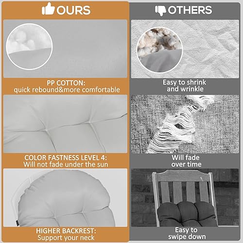Miniatura 5 de Adirondack - Juego de 2 cojines para sillas Adirondack, cojines extragruesos para sillas mecedoras para exteriores, respaldo alto con lazos,