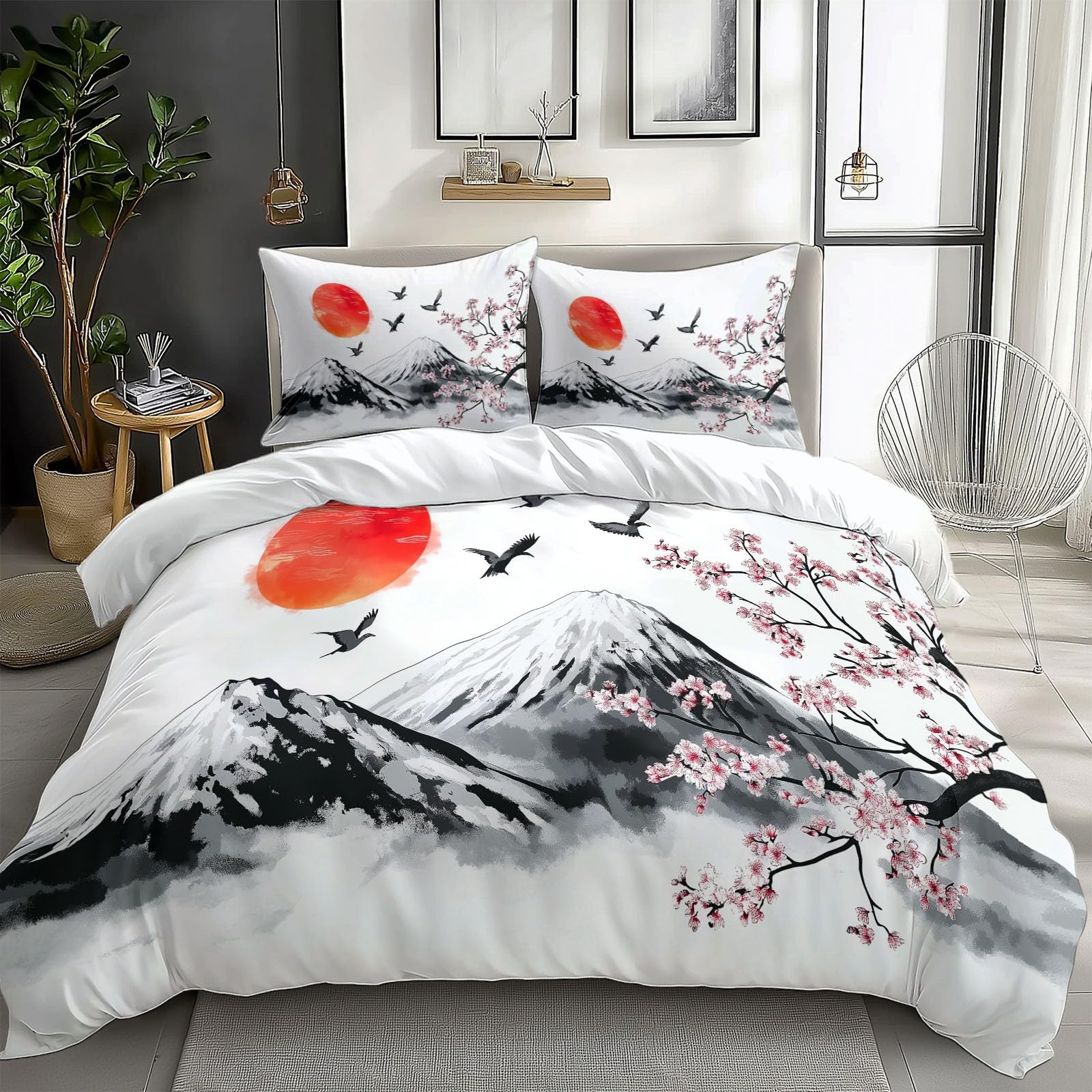 Housse de couette 160x200 cm nature avec taies d'oreiller pour lit 2 personnes