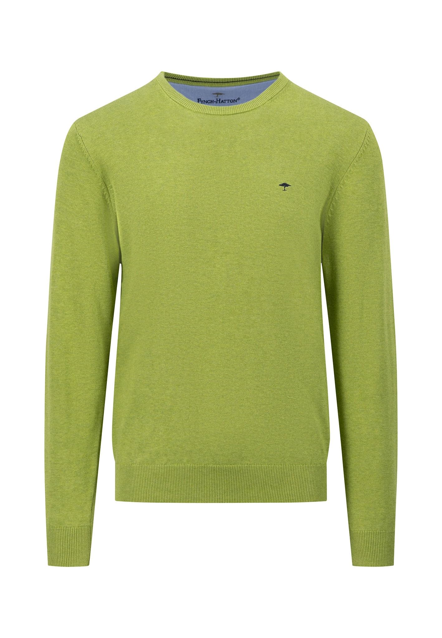 FYNCH-HATTON Feinstrickpullover mit O-Ausschnitt aus 100% Baumwolle Summer Breeze/L