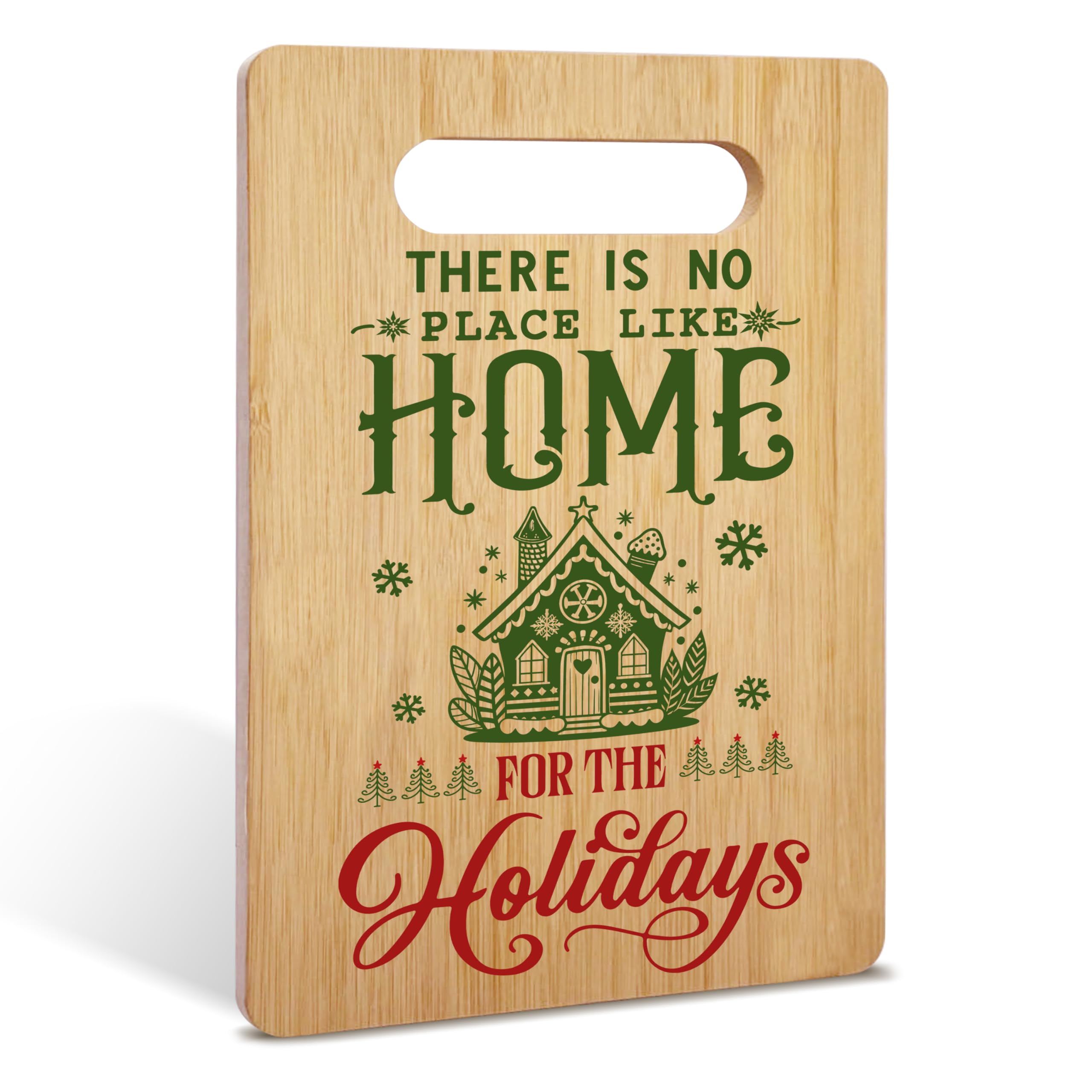 Christmas Bamboo Cutting Board Gifts, Christmas Gifts for Women Man, There is No Place Like for the Holiday Charcuterie Board, Christmas Housewarming