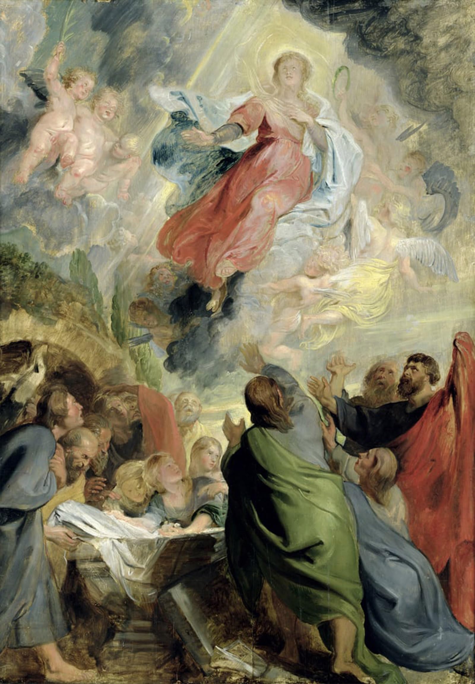 ARTXLXXBN Famous Painting Canvas Artwork Graffiti Print the Assumption of the Virgin Mary by Peter Paul Rubens Portrait Canvas Image for Home Decor 60x90cm