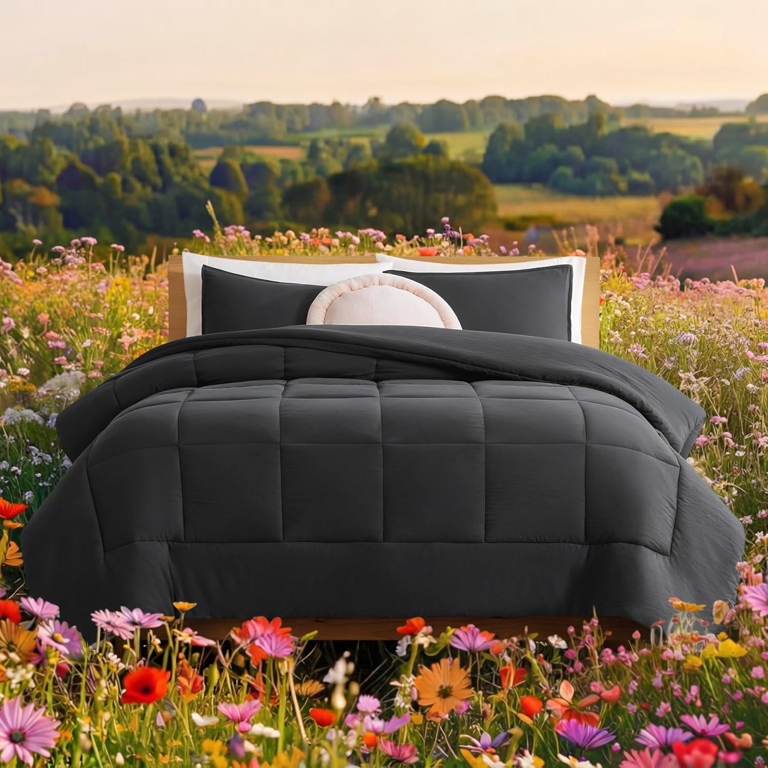 UGG Leonora Comforter Set with 2 Pillow Shams Lightweight Down Alternative Blanket Reversible Cozy Warm All Season Washable and Hypoallergenic Bedding Set, King, Charcoal Grey Grey King