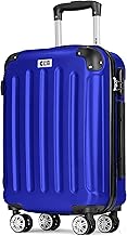 POSH ABS Suitcase - Large 75 cm, Medium Size 65 cm & Hand Luggage Hard Case in One - 360° Smooth Running Wheels - 198 L Total Inner Volume, blue, Hard shell suitcase set with 360° double wheels