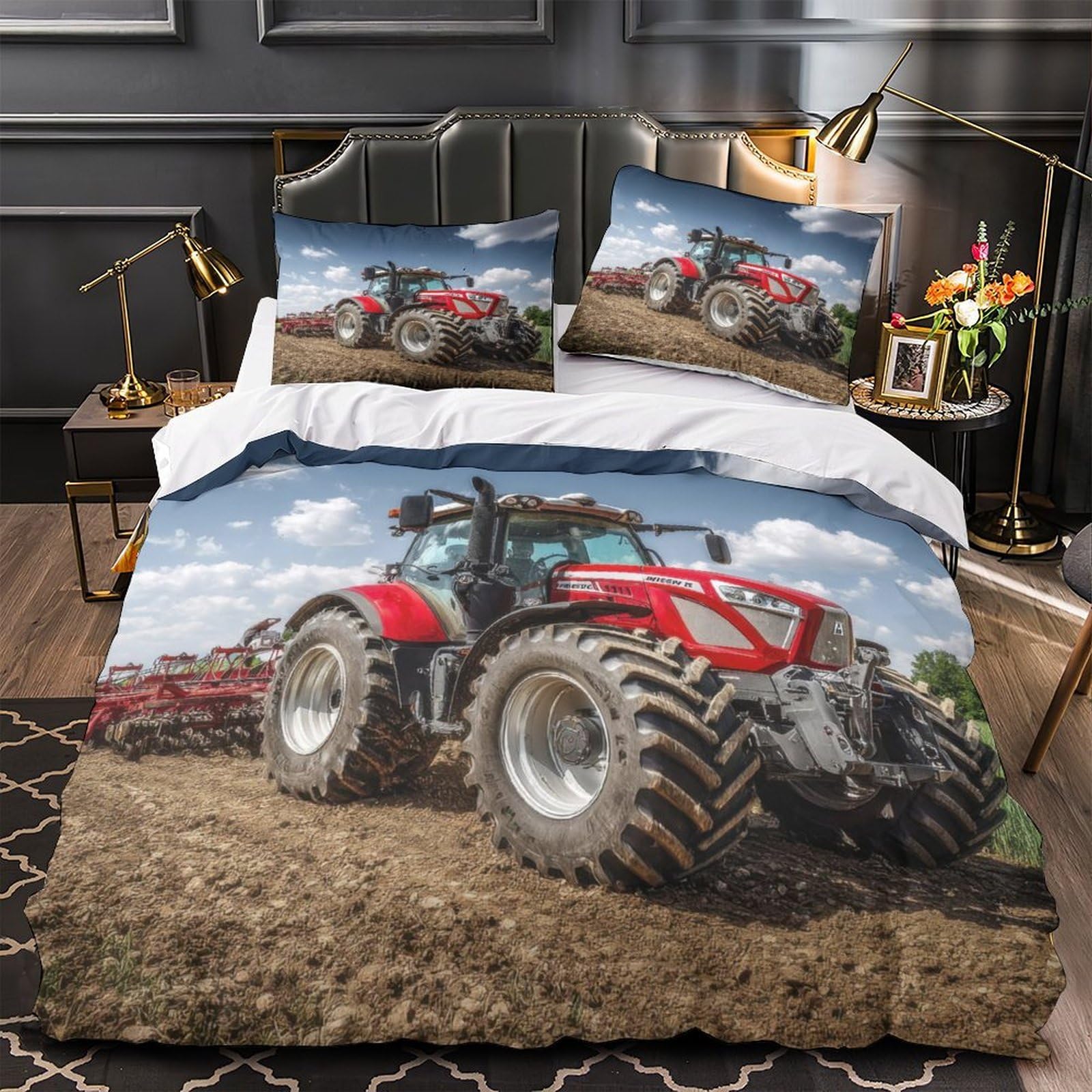 Housse de couette tracteur en microfibre douce pour la chambre des passionnés de nature