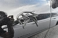 Vista 3 de Auto Pro Accessories - Emblema personalizado HELLHAWK para puerta de guardabarros Trackhawk Grand Cherokee, cabeza estilo Hellcat (negro brillante)