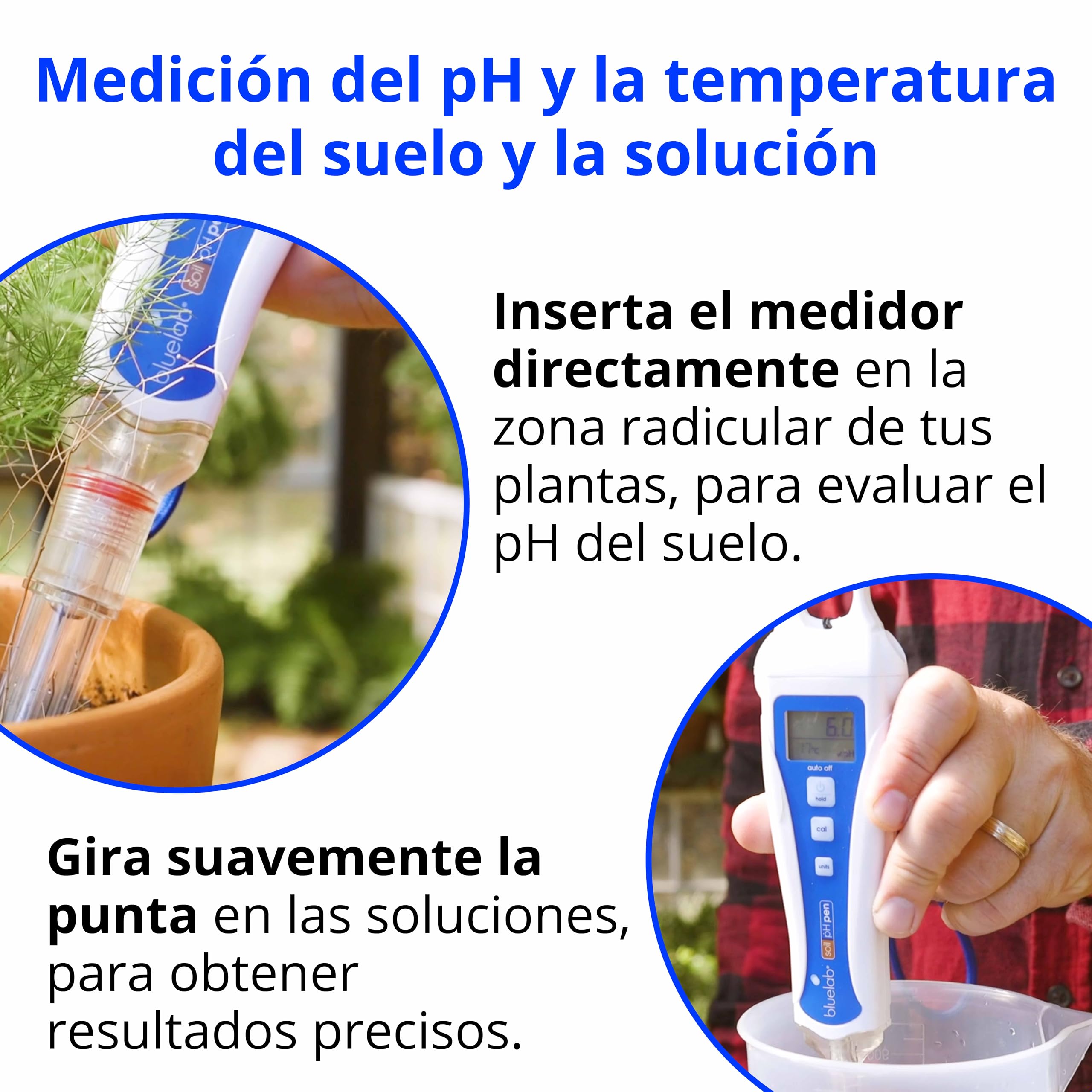Bluelab PENSOILPH Soil pH Pen - medidor digital para suelo, agua, coco, lana de roca y soluciones nutritivas, con fácil calibración - medición de acidez