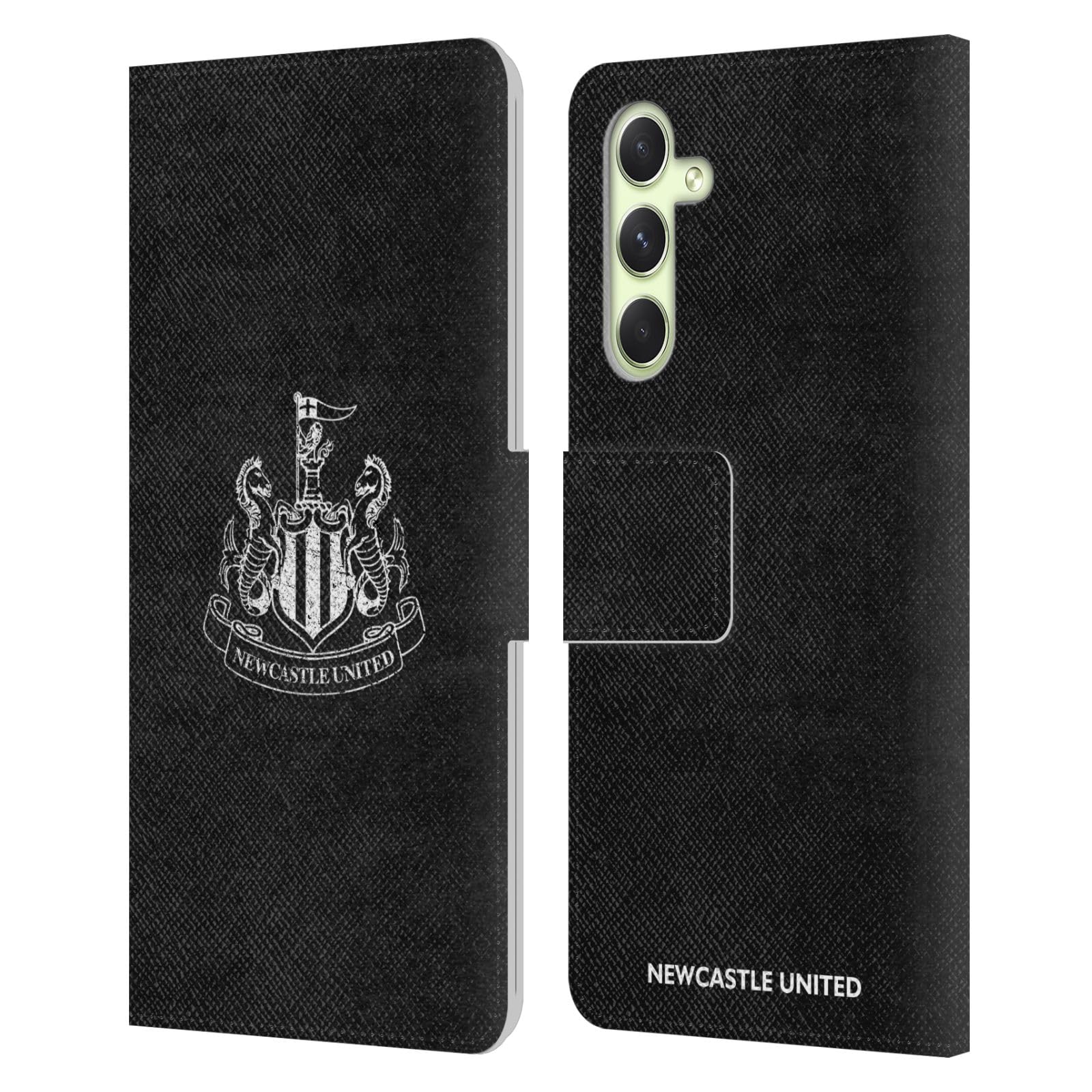 Head Case Designs Officially Licensed Newcastle United Football Club Distressed Crest Leather Wallet Case Compatible With Samsung Galaxy A54 5G — image 1