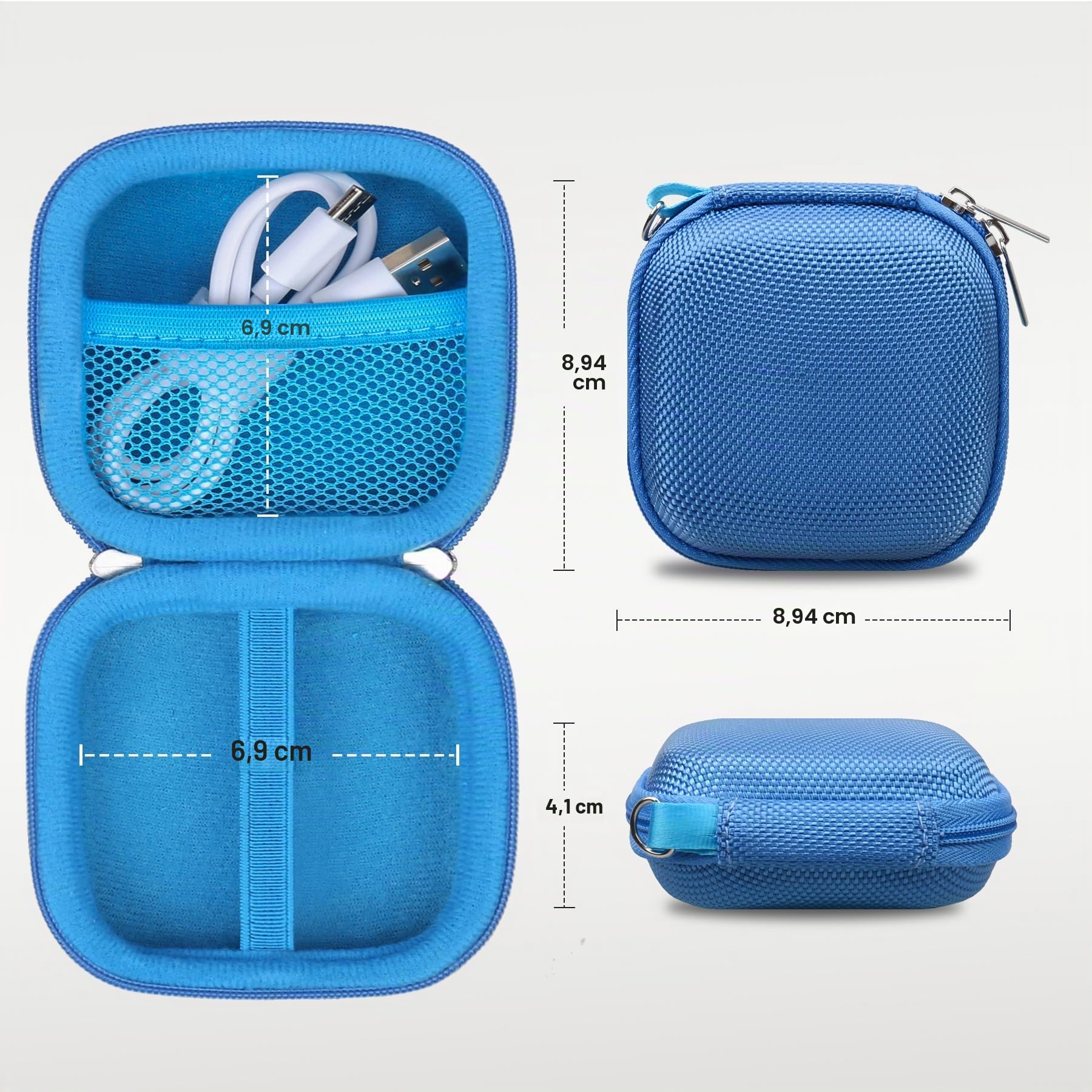 Lacdo Funda Disco Duro Externo para Crucial X10 / Crucial X9 / X9 Pro / X10 Pro Portable SSD 1TB 2TB 4TB 6TB 8TB Unidad de Estado Sólido Externa, EVA Bolsa de Almacenamiento, Azul