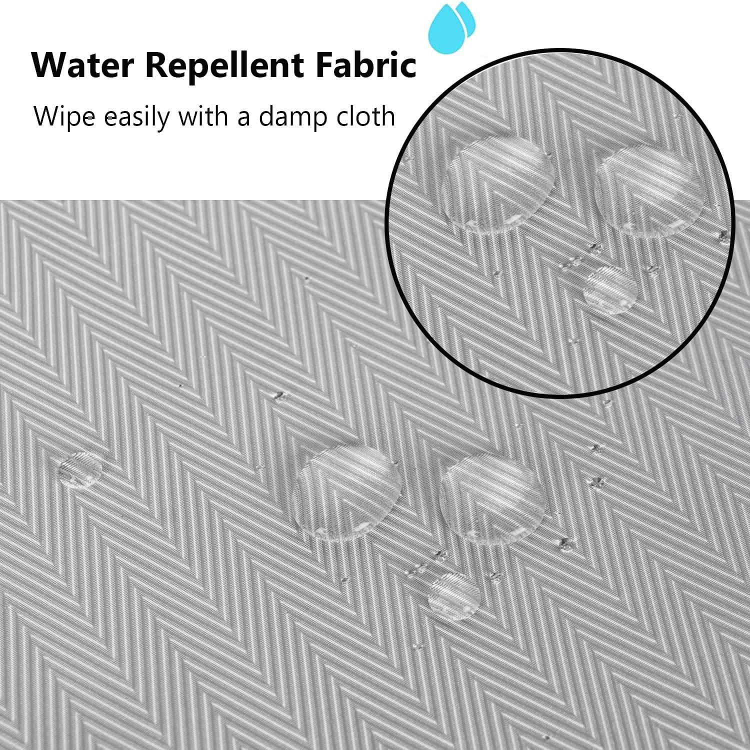 EHouseHome Herringbone Patio Chair Seat Cushion Covers,Washable UV Resistant Slip Covers,Waterproof Outdoor Cushion Pillow Seat Cover for Couch,Garden,Sofa,22"×22"×4"(4 Covers Only,Silver Grey)