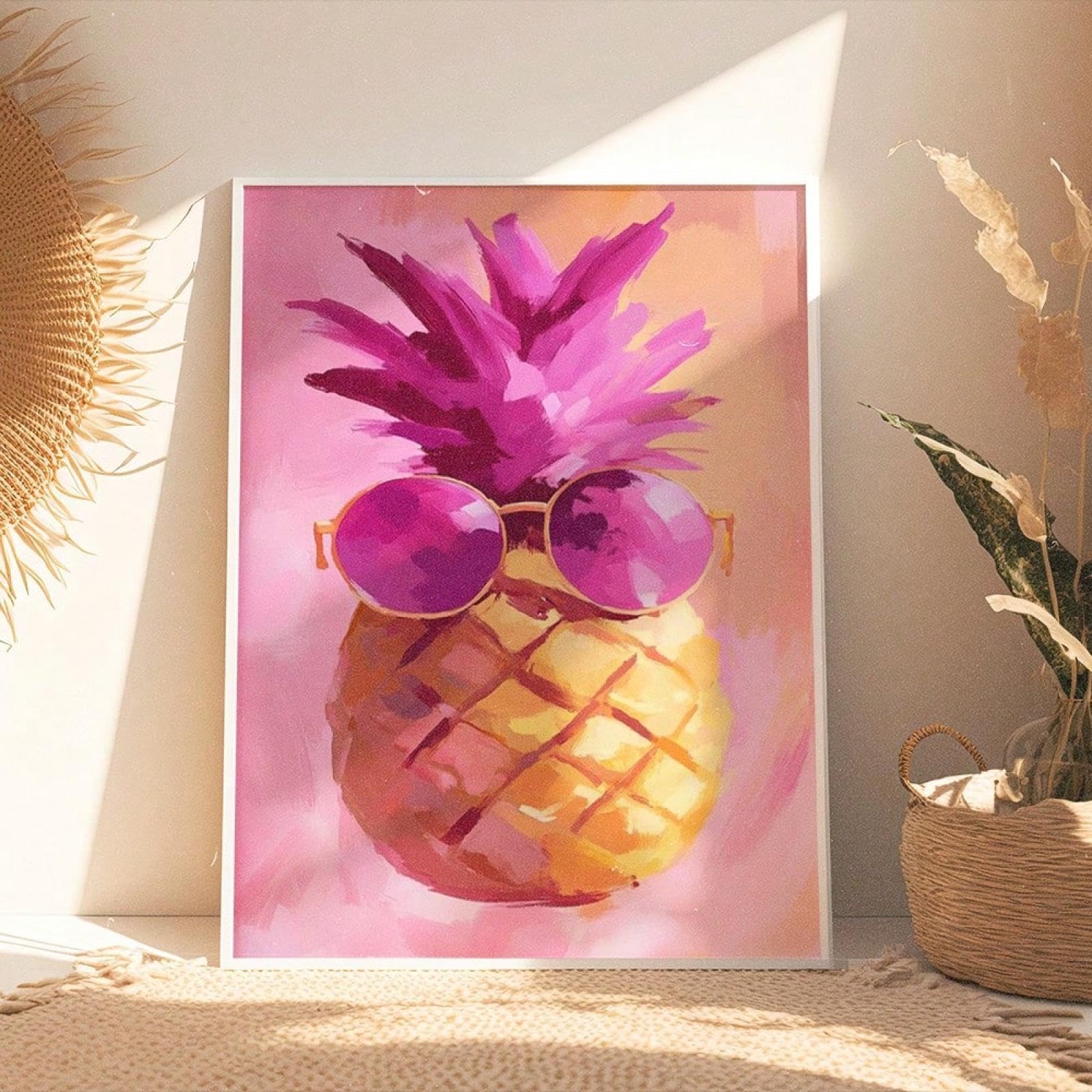 Peinture sur toile ananas pour réveiller un mur blanc triste - 8