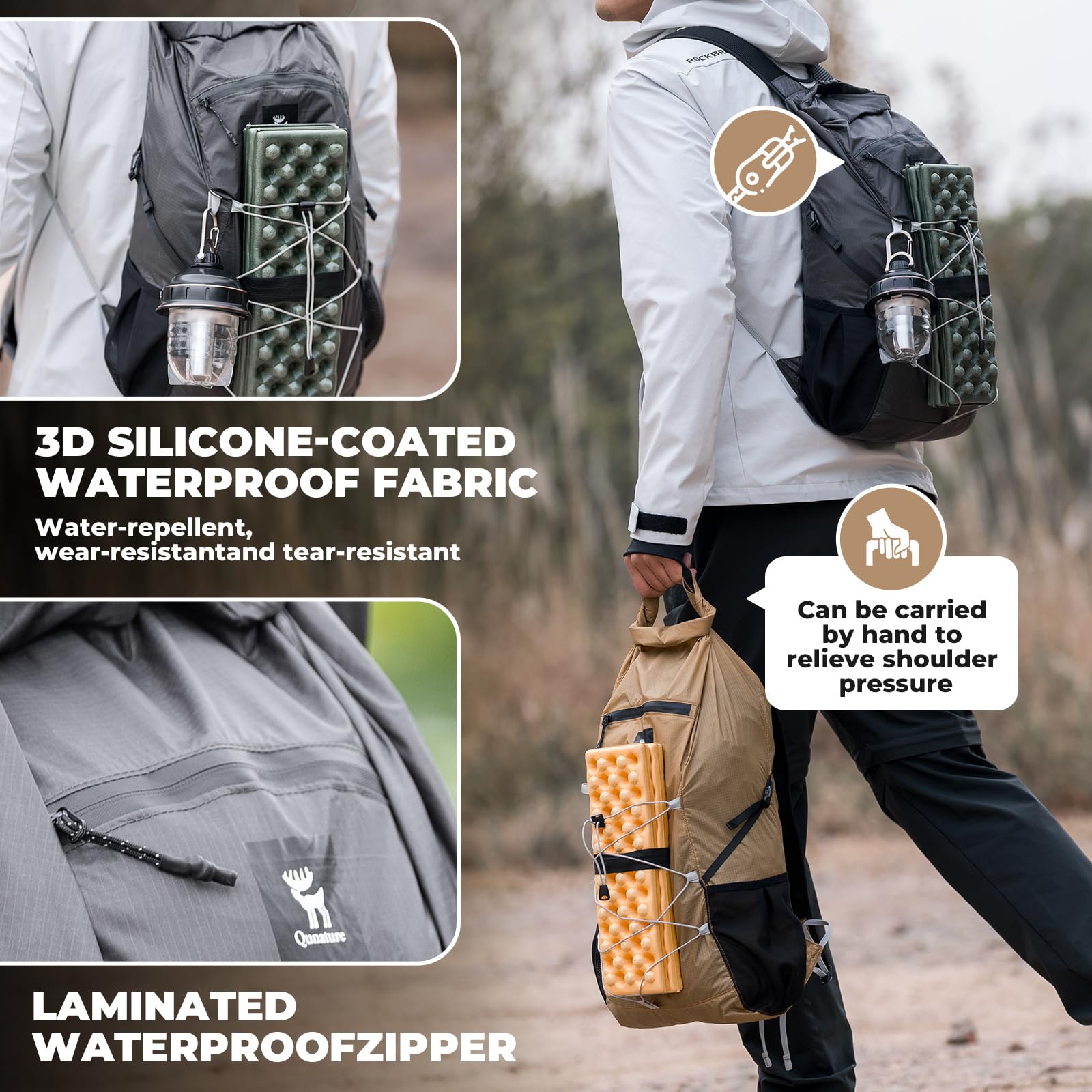 Faltbarer Wanderrucksack 20L Ultraleicht Unisex
