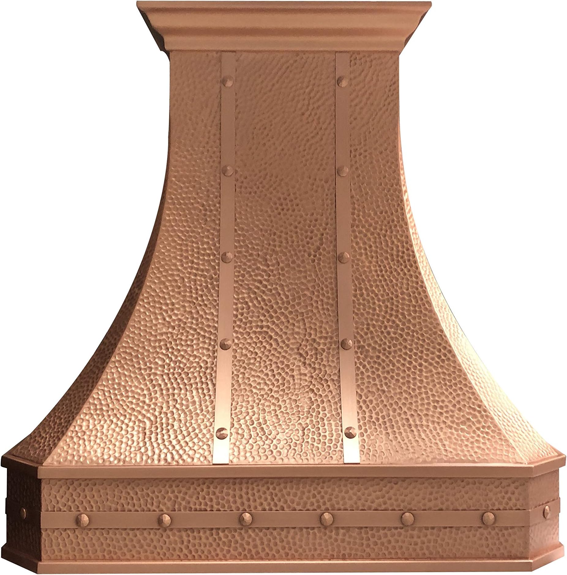 SINDA Hand-Crafted Copper Range Hood for Kitchen with SUS304 Liner and Baffle Filter, with Beehive-Natural CopperH3STRBNI3630