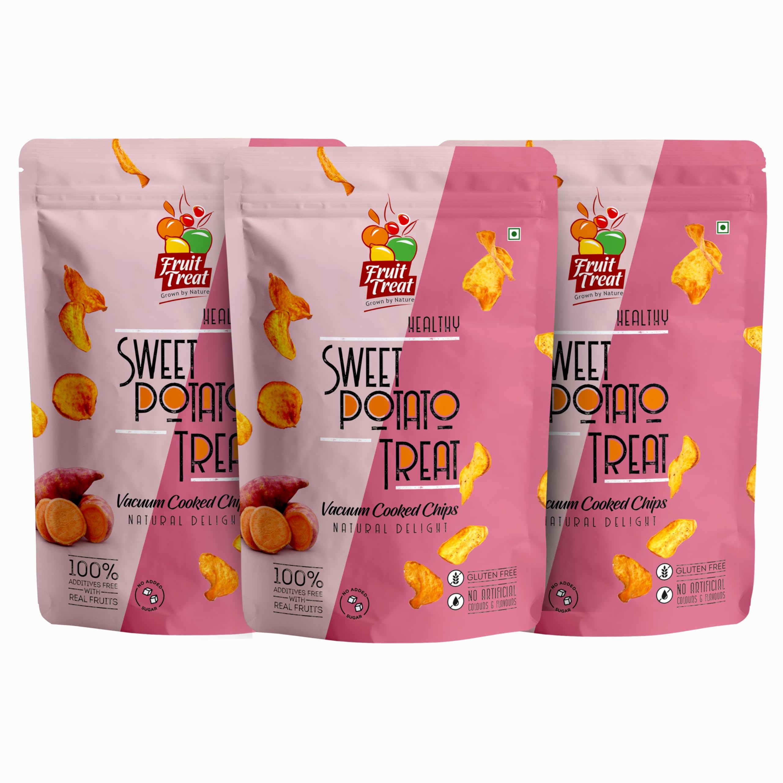 FruitTreat Sweet Potato Masala Treat |Healthy, Crispy & Tasty |Gluten Free Nutritious Snacks (Pack of 3)
