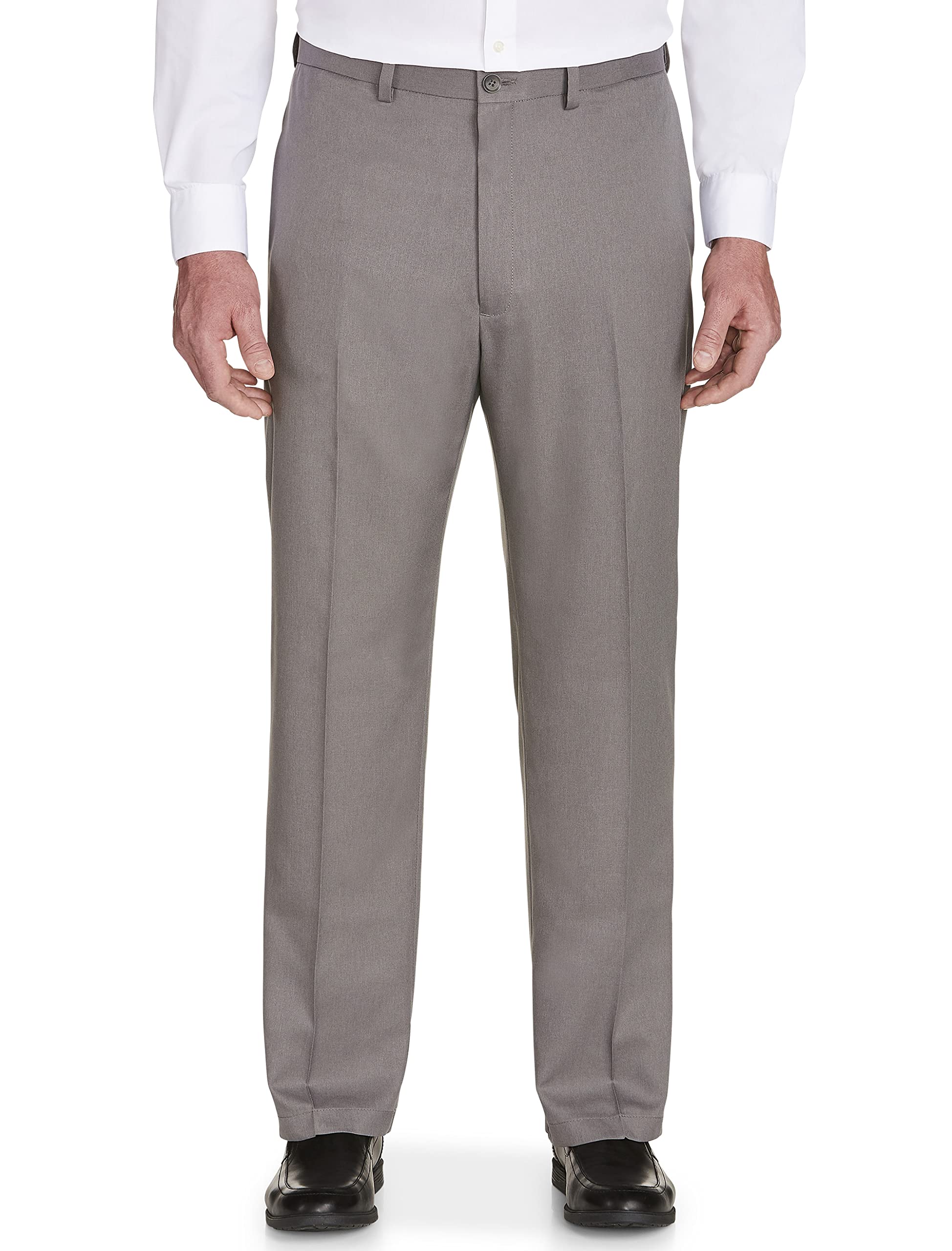 Haggar Men's HC00236 Casual Pants, Heather Grey, 34W x 32L