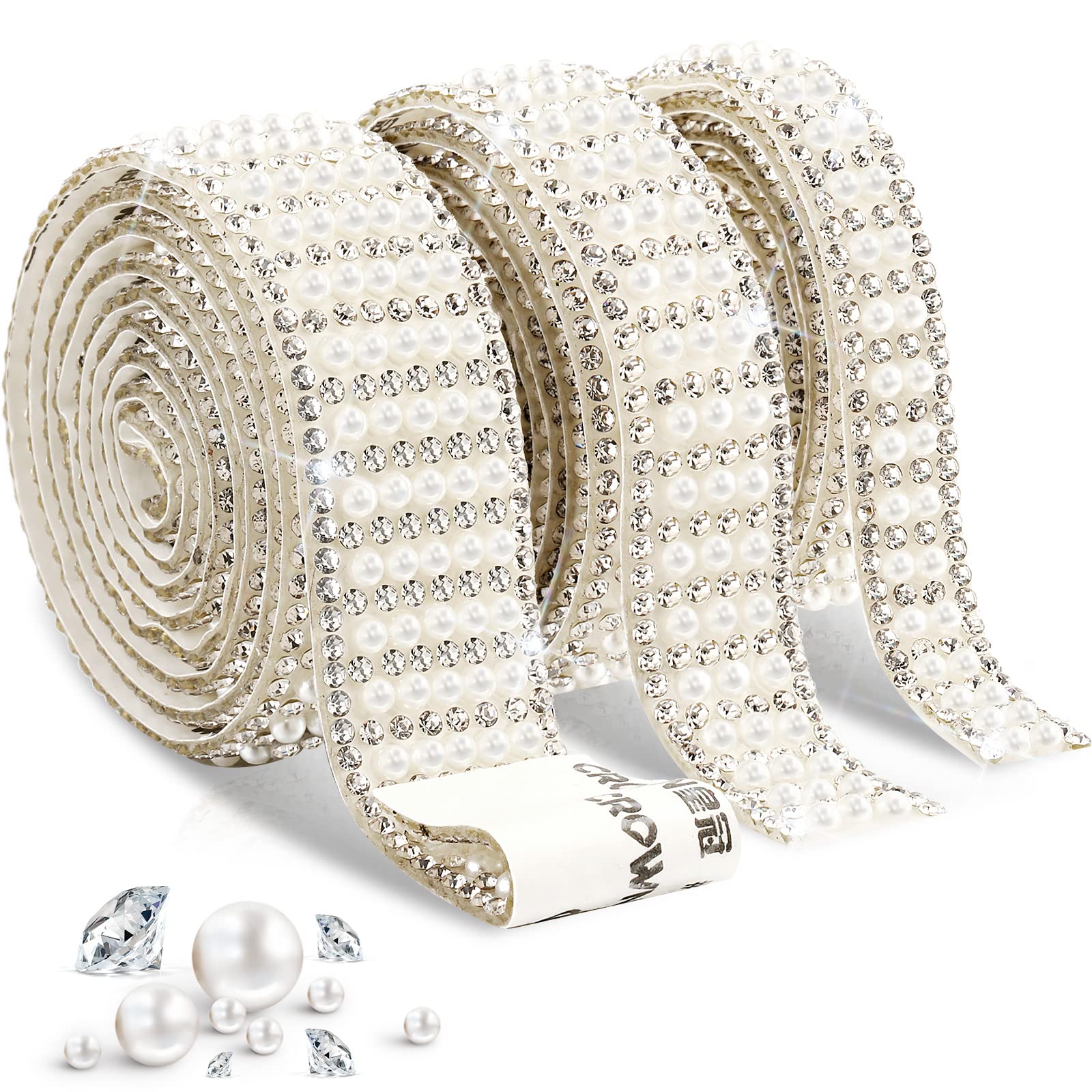 Autocollants de Perle Rubans Adhésifs en Strass et Ruban en Cristal pour DIY