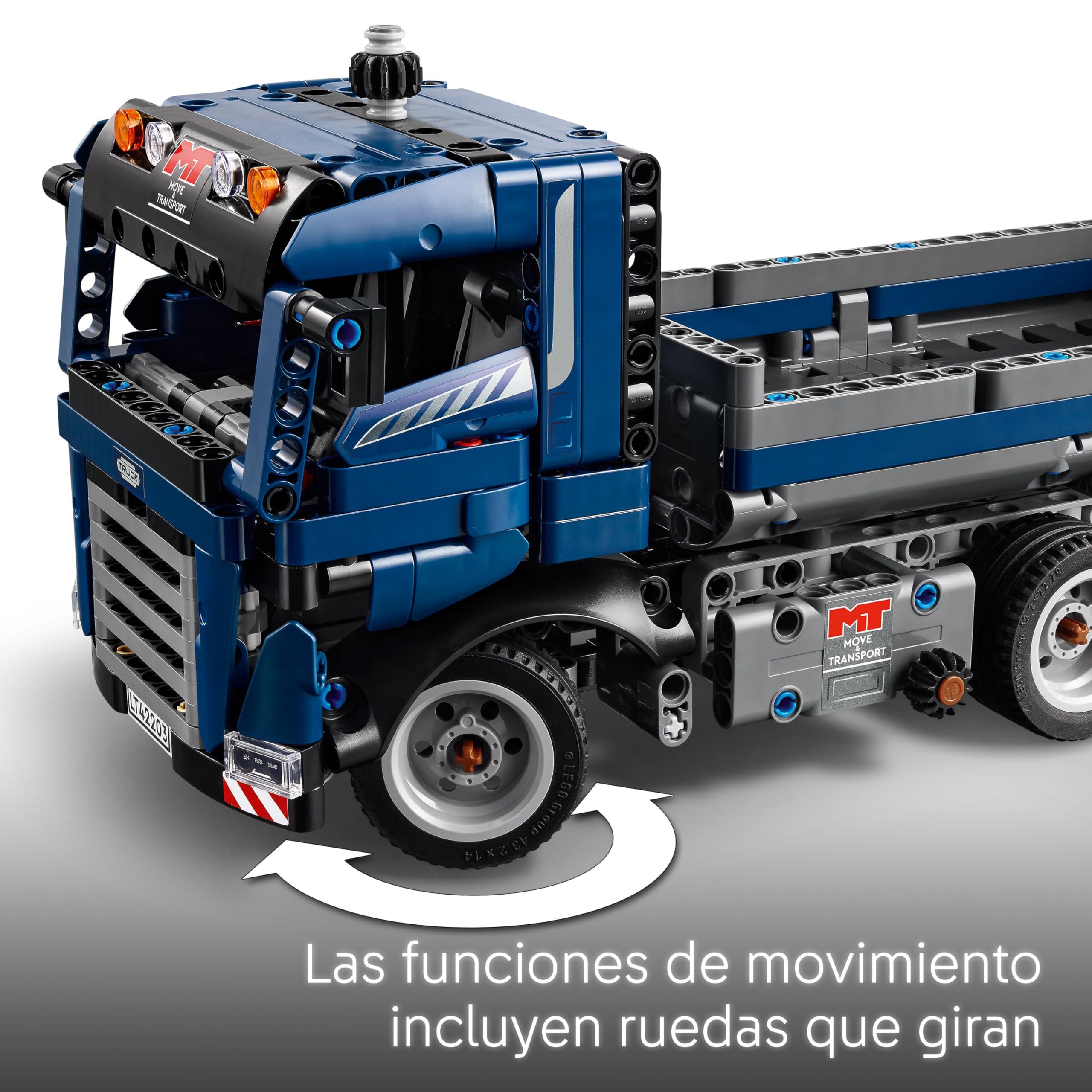 LEGO Technic Volquete Basculante, Vehículo de Obra y Construcción de Juguete, Camión Azul para Construir con Dirección y Caja Móvil, Regalo de Cumpleaños para Niños y Niñas de 9 Años o Más 42203