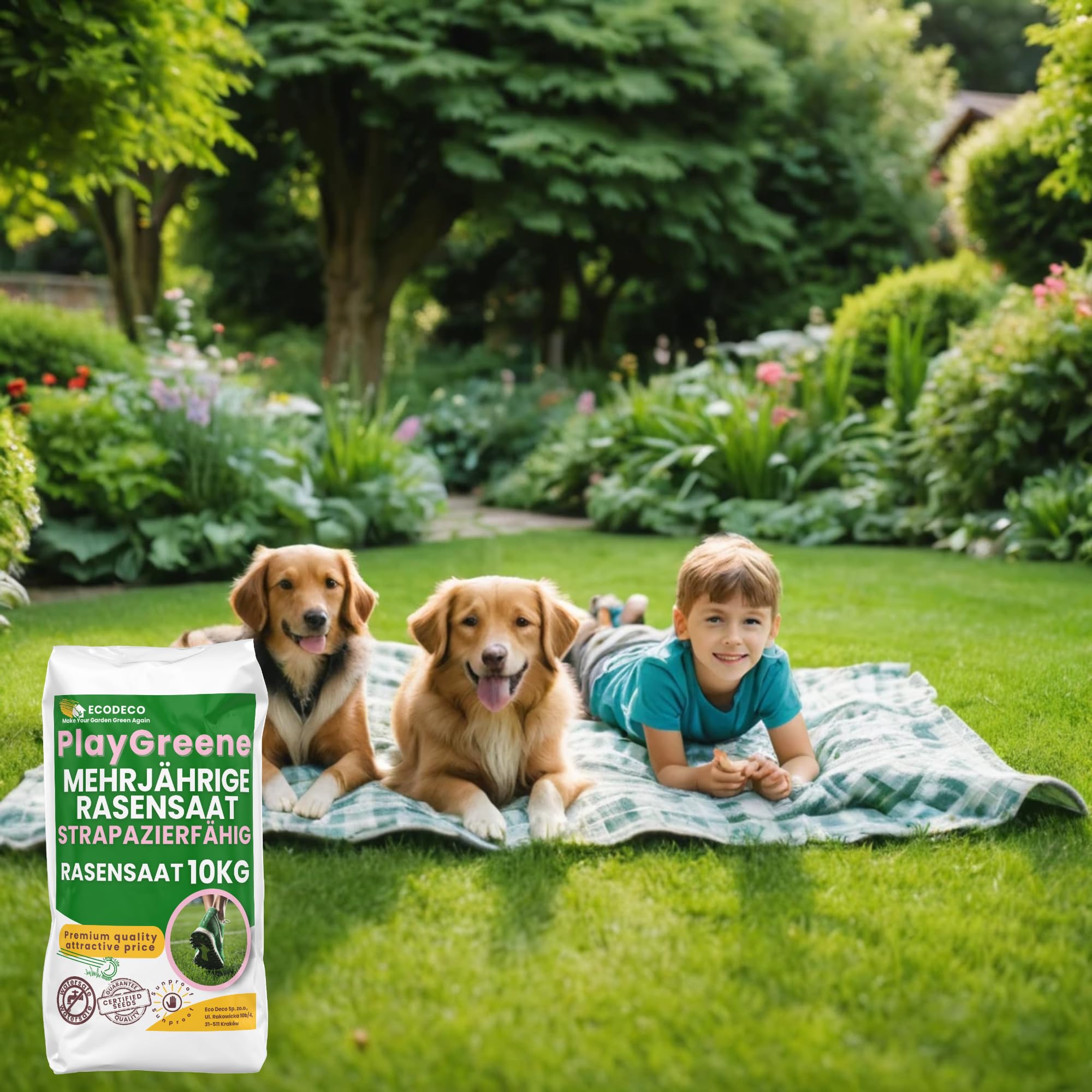Semillas Cesped Resistente y Crecimiento Rápido 25kg | Mezcla de Semillas para Césped Natural Deportivo y Jardín, Alta Densidad, Ideal para Siembra y Repoblación, Soporta Pisoteo