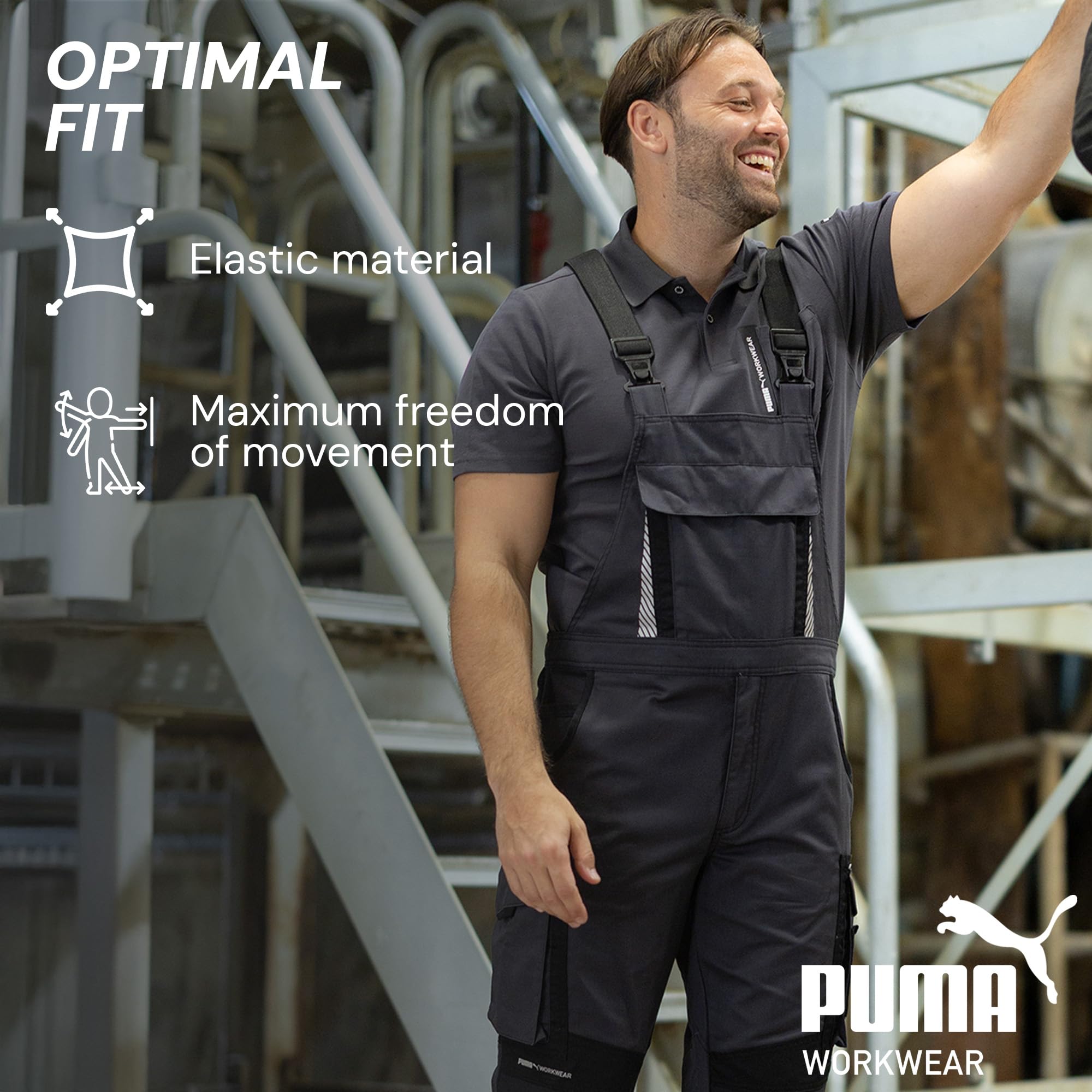 PUMA Workwear Premium Peto con muchos bolsillos y tejido de nailon extra reforzado