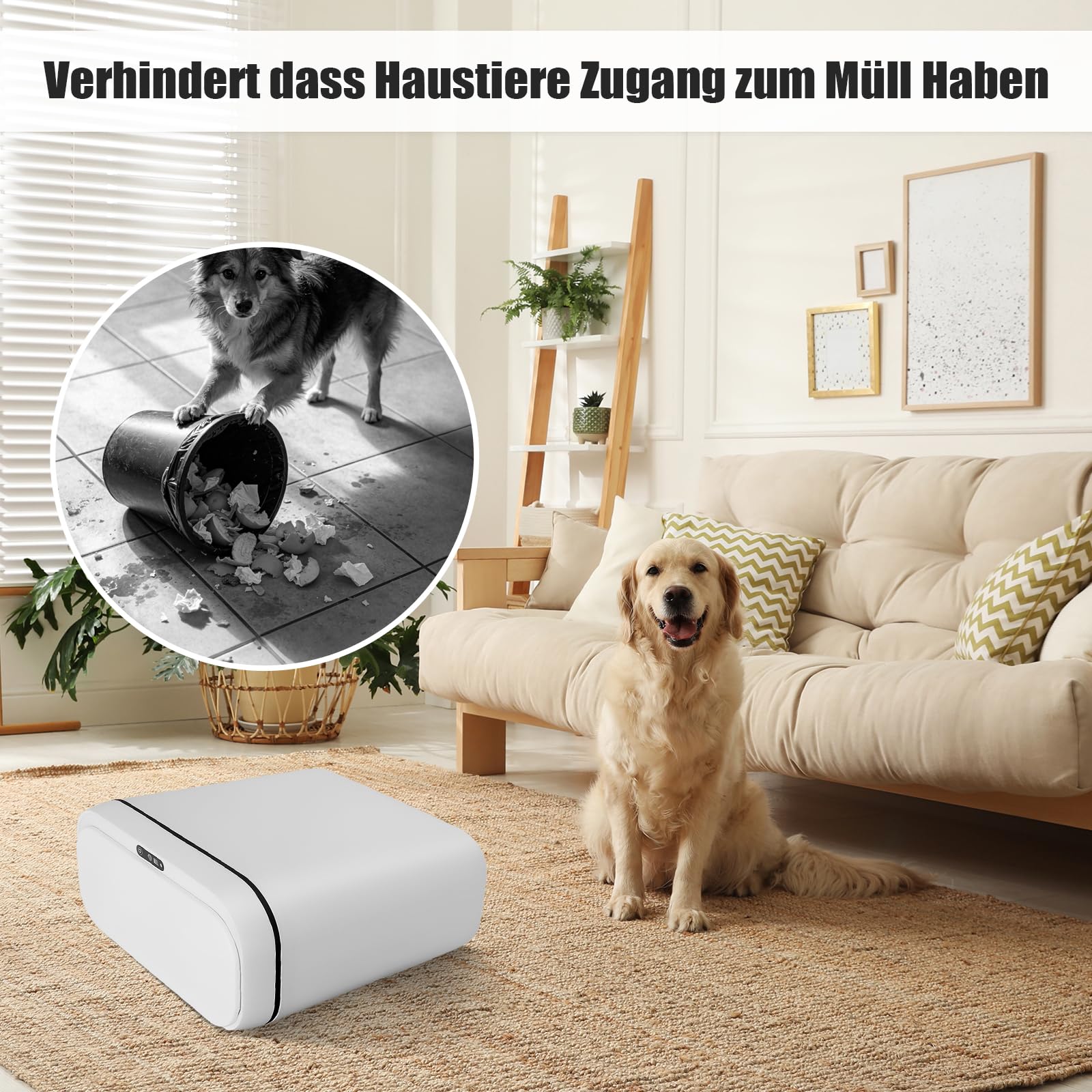 2er Set Mülleimer Bad mit Sensor, 15L Elektrischer Mülleimer mit Deckel | Leise und Wasserdicht, Schlankes Schmales Design, Platzsparend, für Büro Schlafzimmer Badezimmer Küche