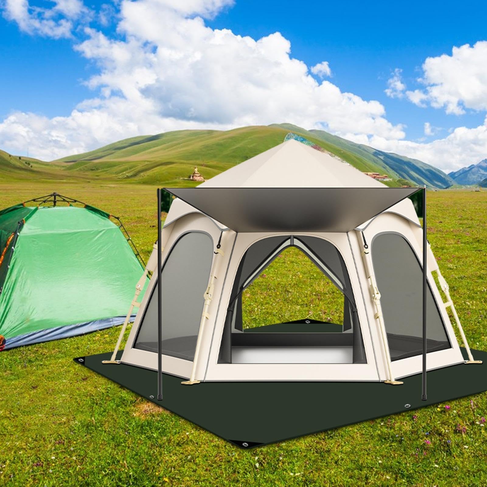 Bâche de sol pour tente – Bâche de survie pliable imperméable légère et