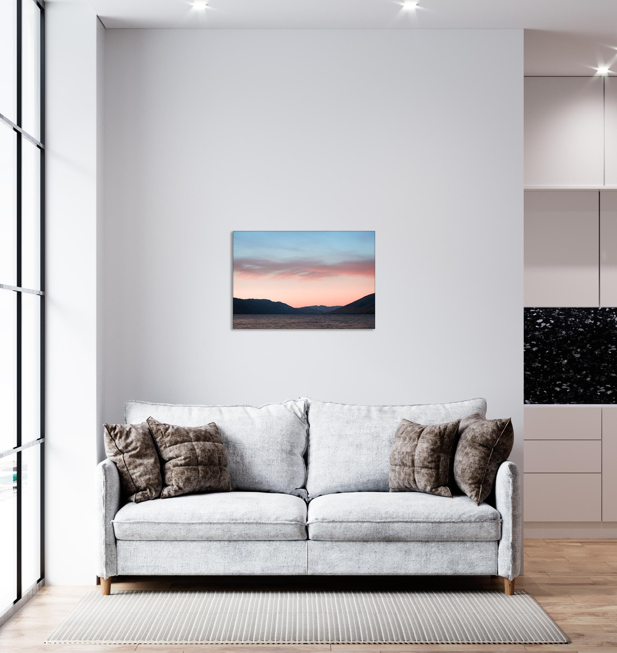 GRASKY Strand sonnenuntergang bild sonnenuntergang bild auf leinwand wandbilder landschaftsbilder mit rot Leinwandbilder Berge, Meere, WolkenWohnzimmer Deko Kunstdrucke 80X120cm(31x47in) Innenrahmen