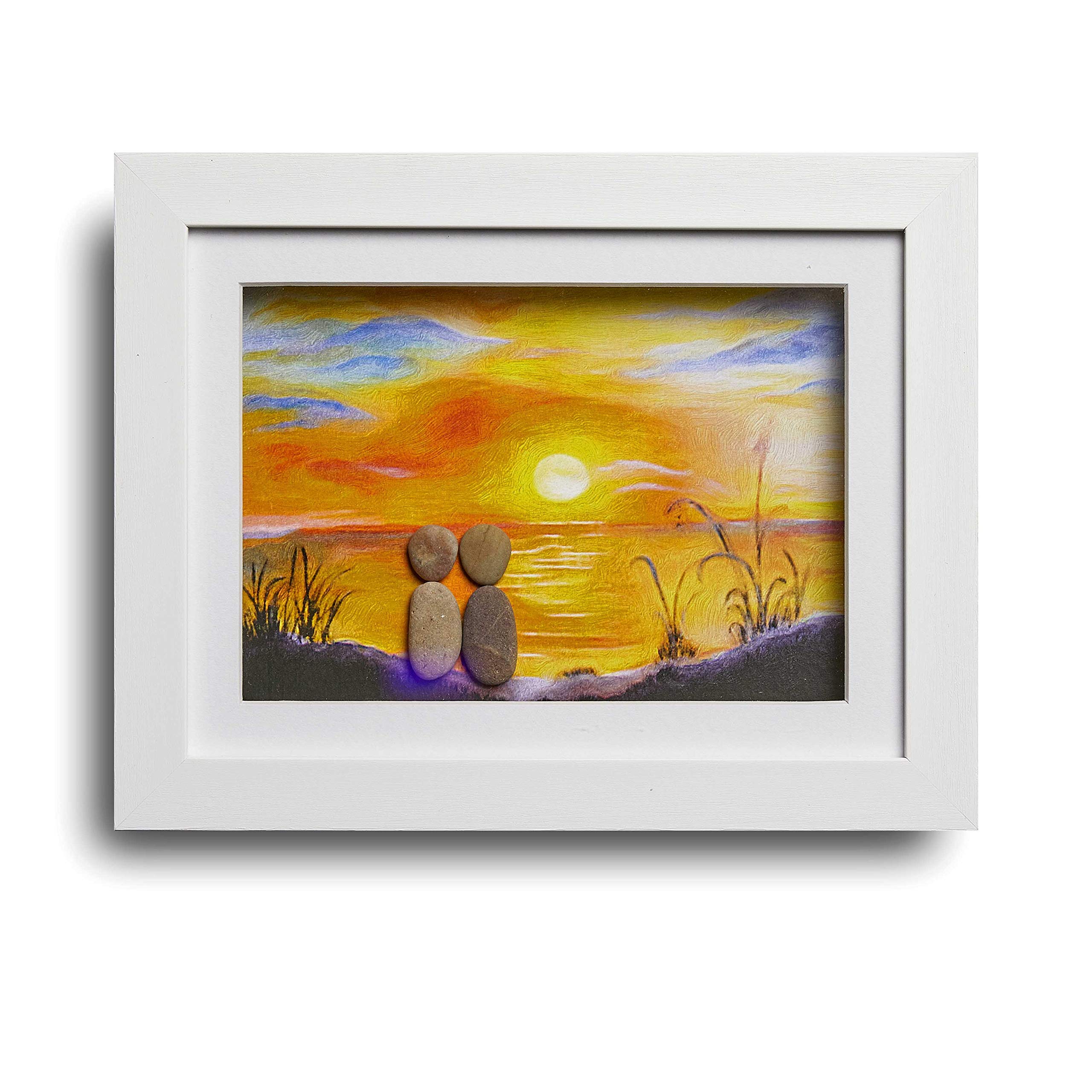 Sunset - Handmade Pebble Art Picture
