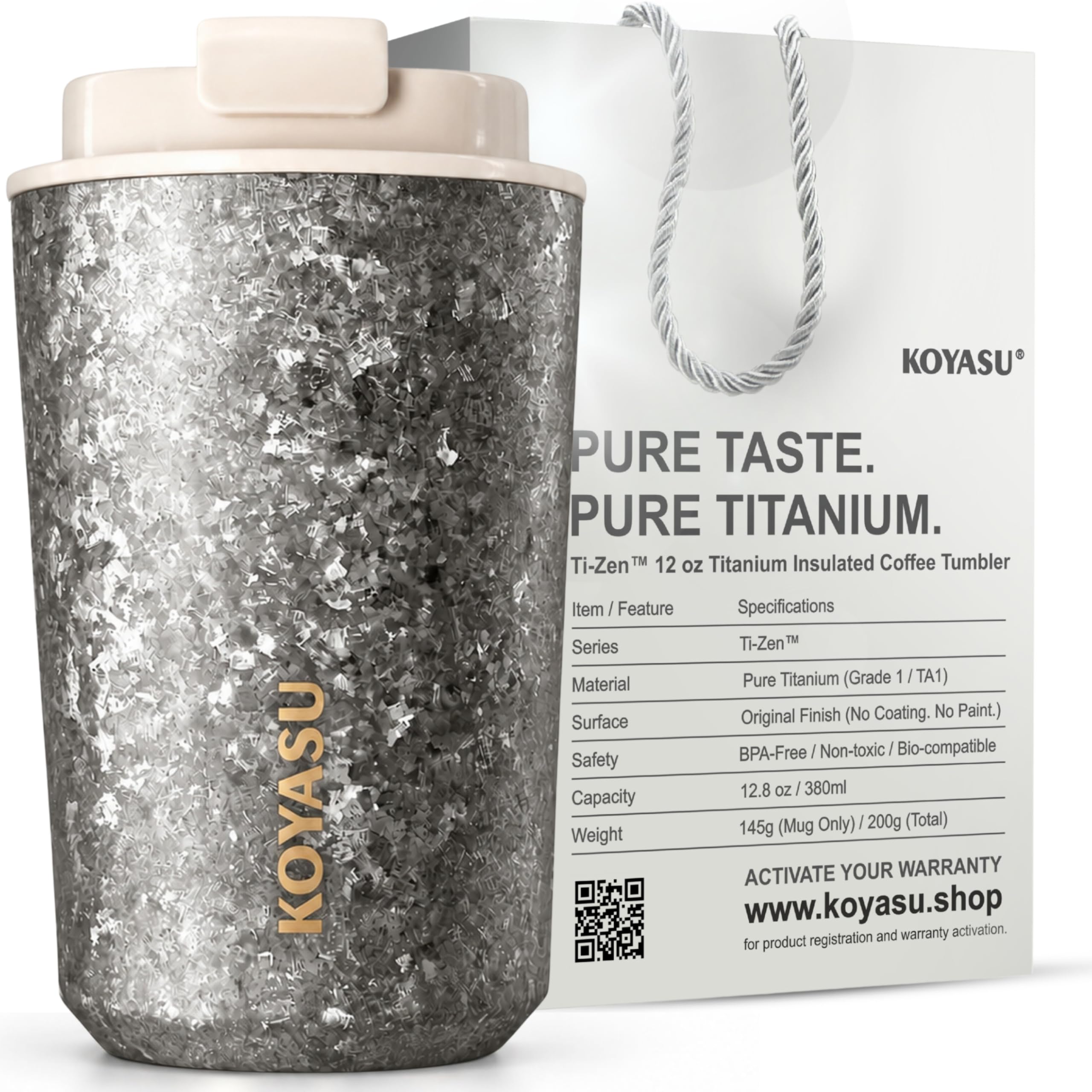 Amazon.com: KOYASU Ti-Zen Titanium Travel Coffee Mug - 12oz