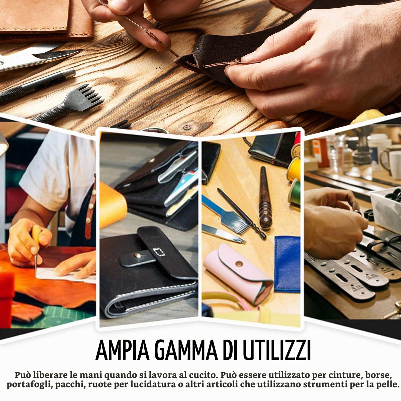 Set Di Attrezzi Per Pelle, Macchina Per Cucire In Pelle Set Per Cucitura In Pelles Clip Per Pelles Per Cucire A Mano Strumento Per Cucitura In Con Clip Di Fissaggio Per Cucito A Mano FaiDaTe